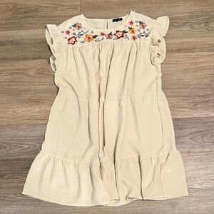 Boutique Brand Embroidered Floral Cream Women’s Dress